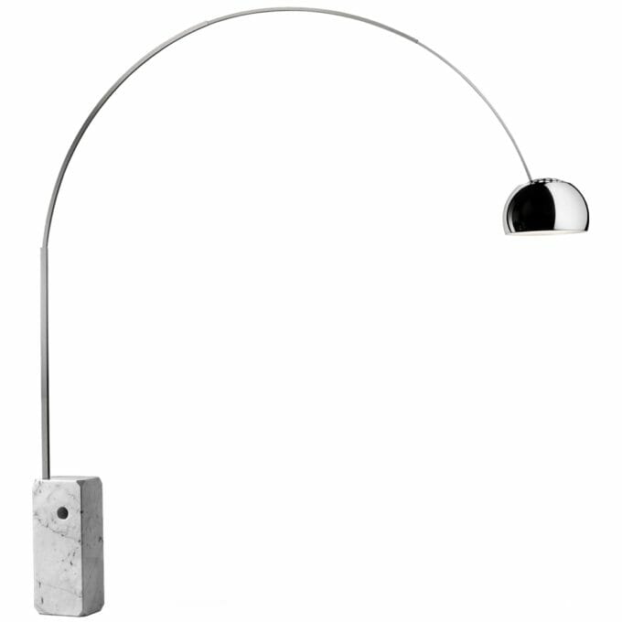 arco led bogenleuchte stehleuchte marmor flos achille pier giacomo castiglioni 1962 tagwerc